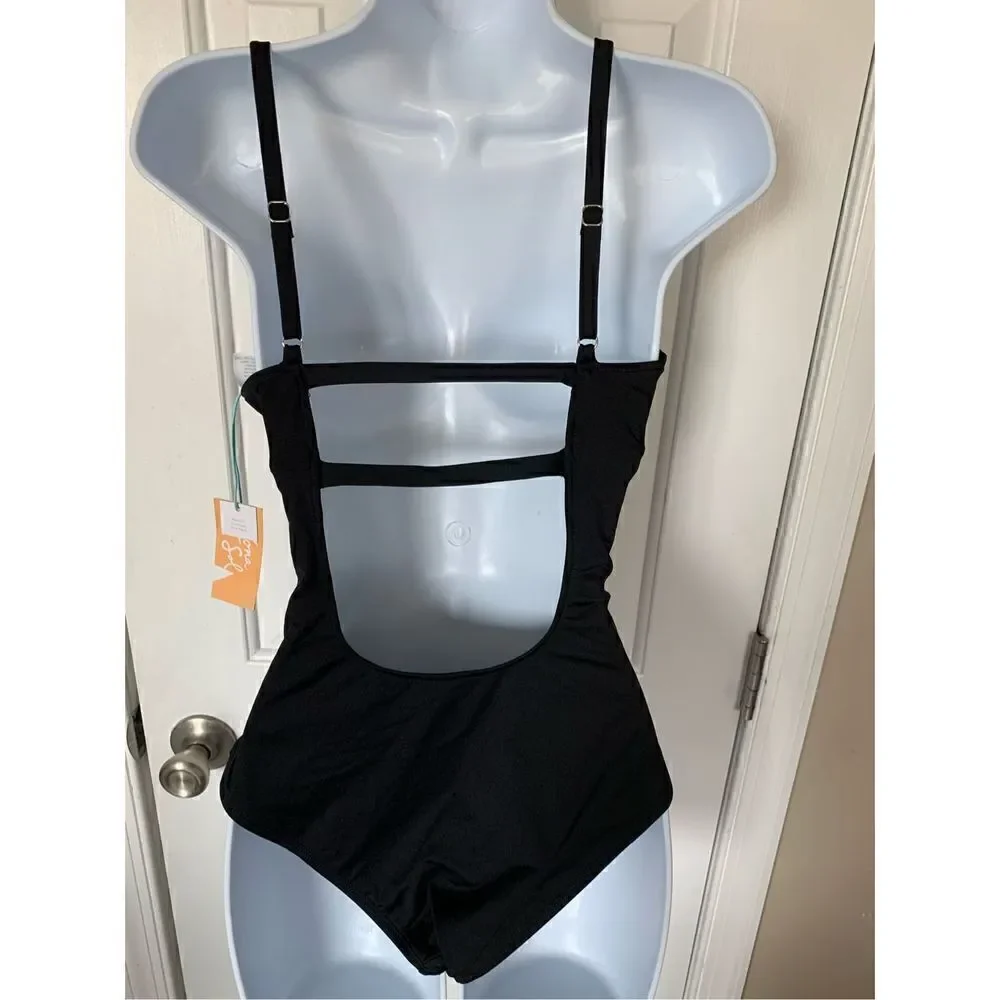 Kona sol Black one piece bathing suit size medium